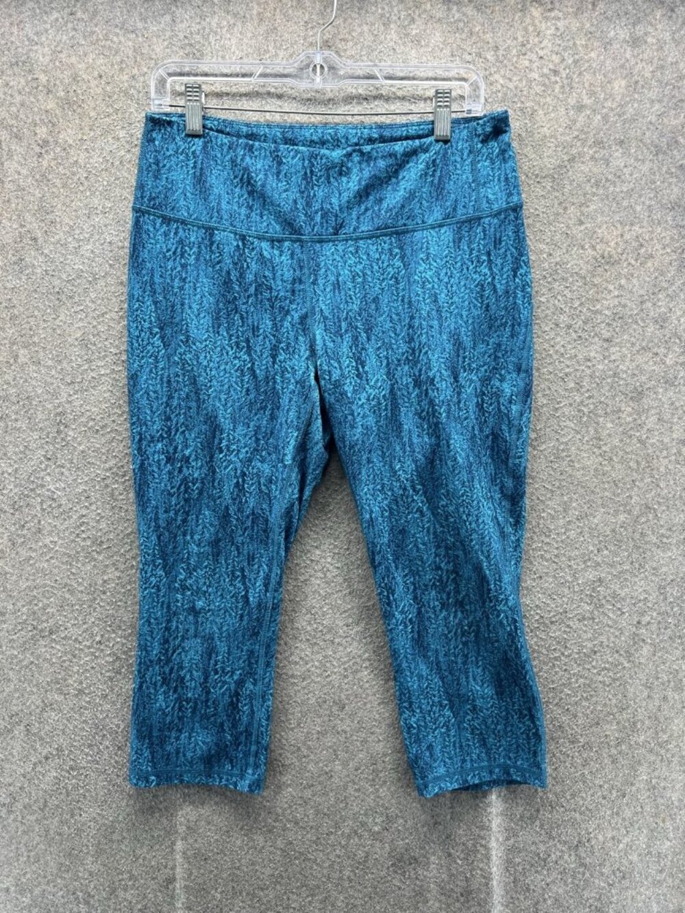 Patagonia Capri Leggings Womens Large Blue Knit Stretch Yoga Pants Athletic